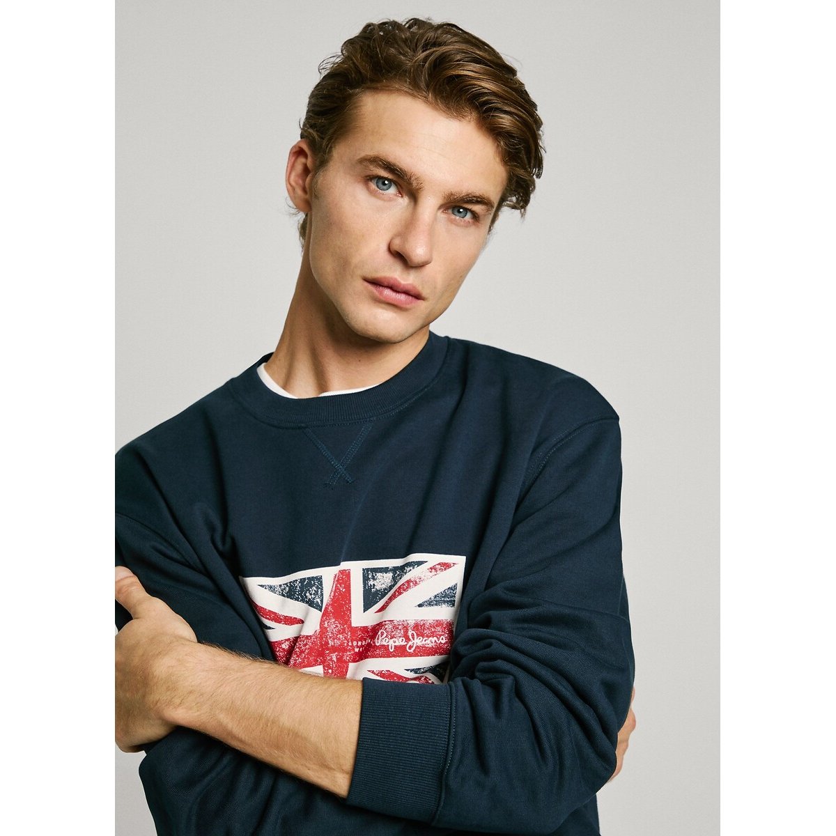 Union Crew Neck Sweatshirt dark blue, PEPE JEANS