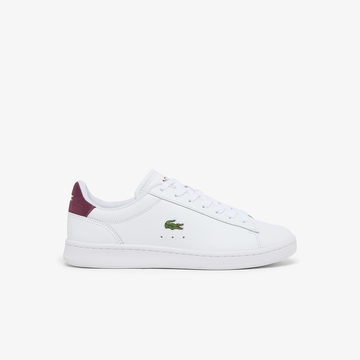 Sapatilhas baixas em pele, CARNABY SET branco/bordeaux , LACOSTE