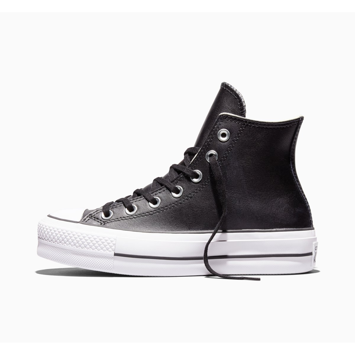 Baskets CHUCK TAYLOR ALL STAR LEATHER PLATFORM noir/noir/blanc, CONVERSE
