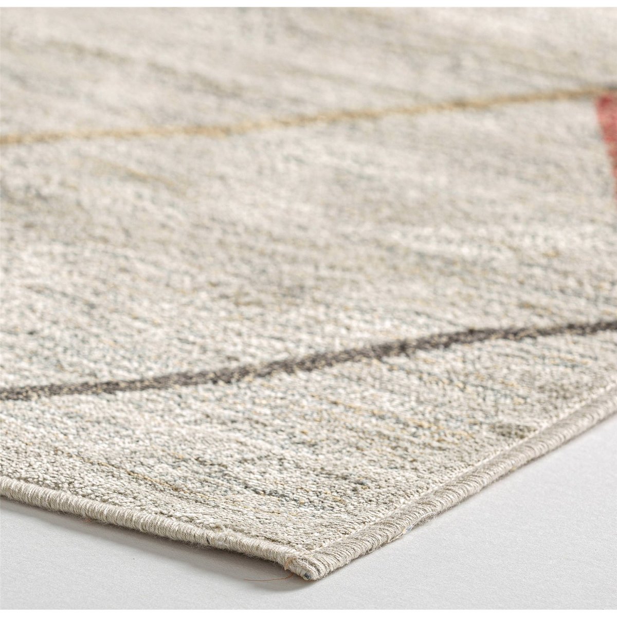 Tapis salon rectangulaire, Style contemporain beige sable doux contemporain, RECOLLECTION