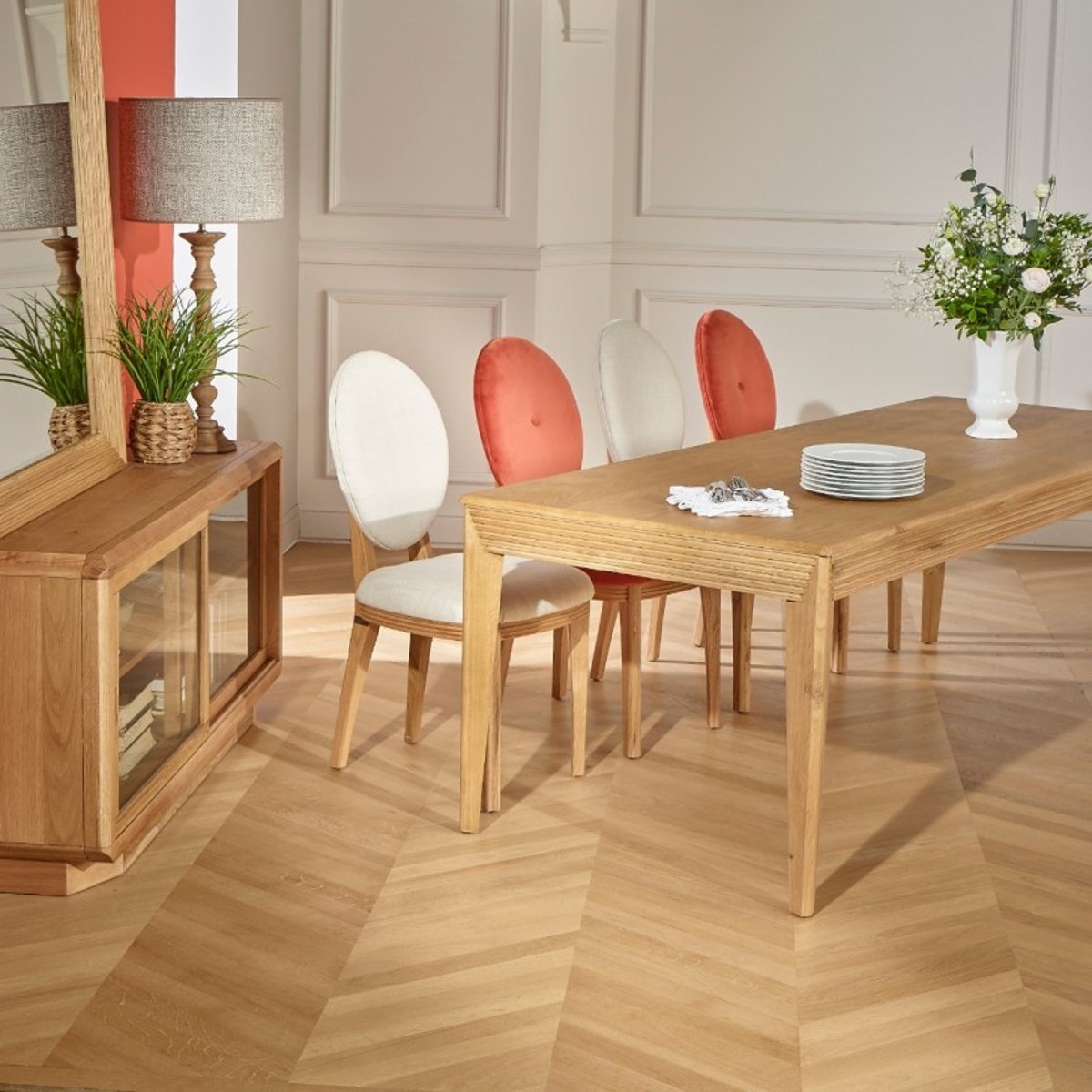 Table rectangulaire en chêne, 10 couverts TAYLOR teinte claire, ROBIN DES BOIS