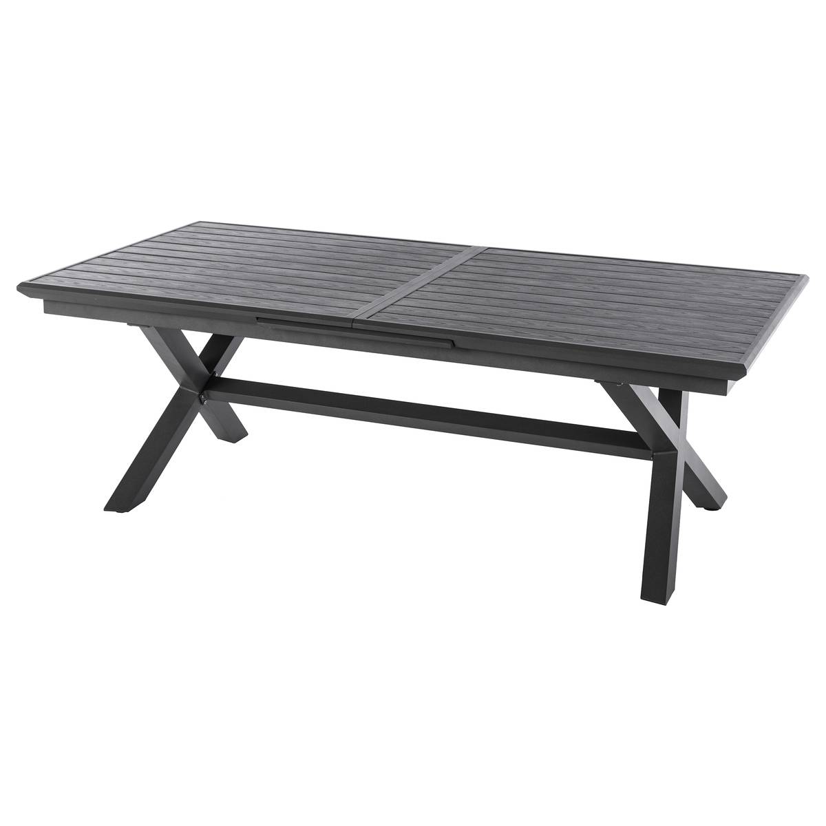 Table de jardin extensible 10 places en aluminium AXIOME gris foncé, HESPERIDE