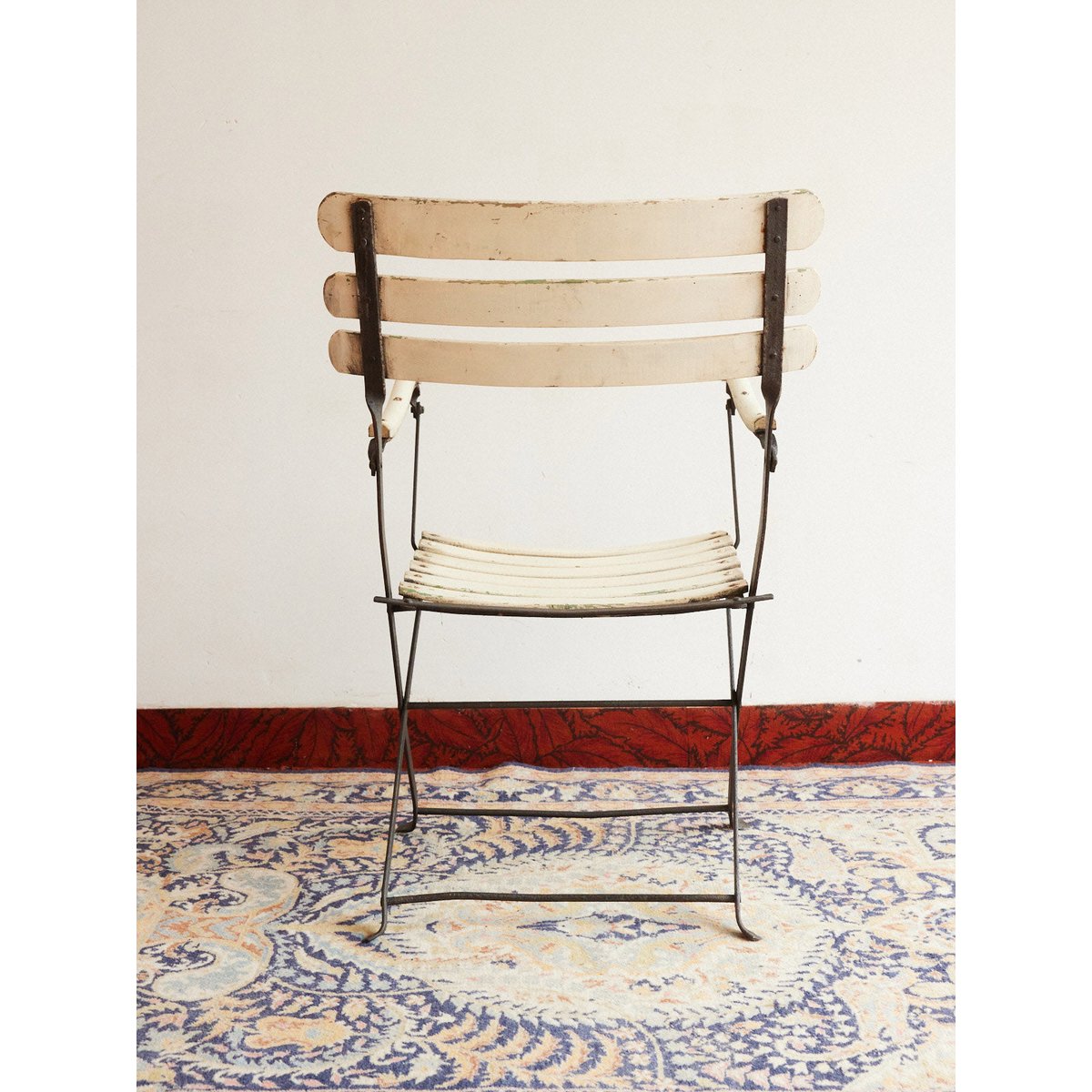 Fauteuil de jardin pliant en bois Ernest N°1625 - Bon état blanc, DEBONGOUT
