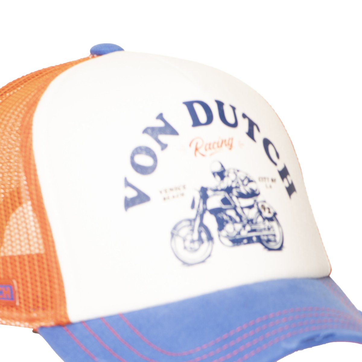 Casquette trucker Crew blanc/orange/bleu, VON DUTCH