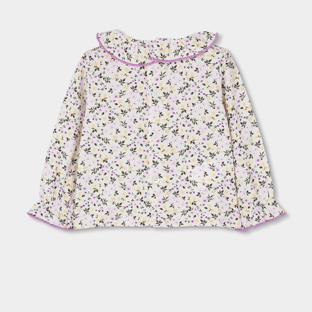 Ensemble bébé brodé de fleurs violet, BOBOLI