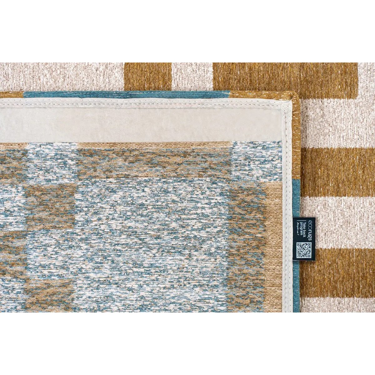Tapis tissé plat moderne CHECKMATE marron, NOVATREND