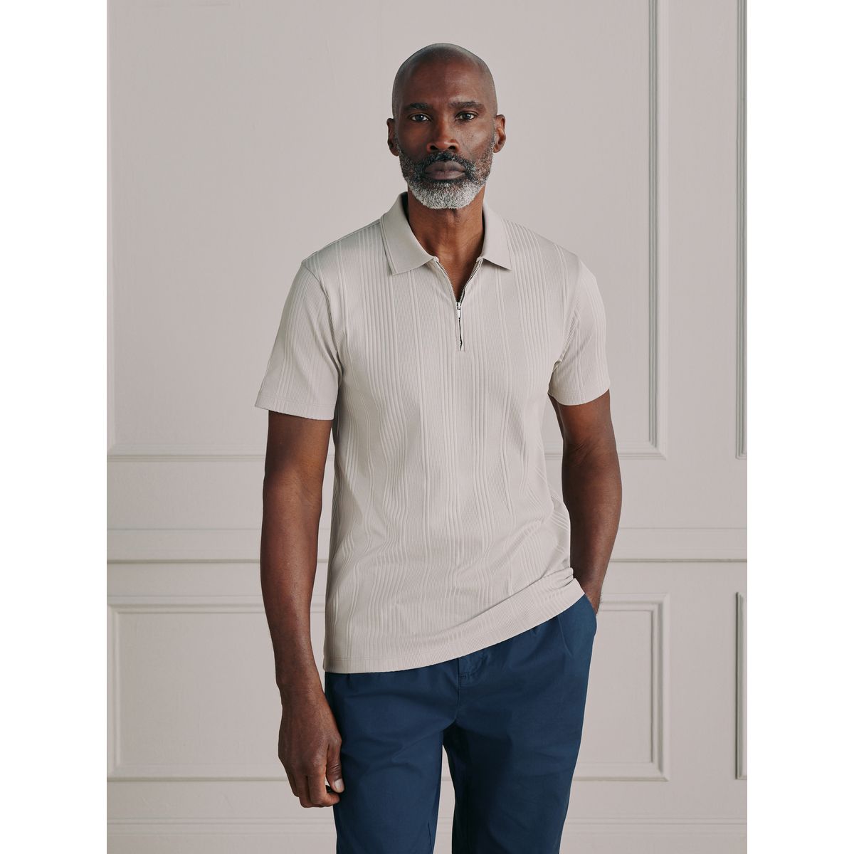 Polo en coton supima n. premium signature naturel, NEXT