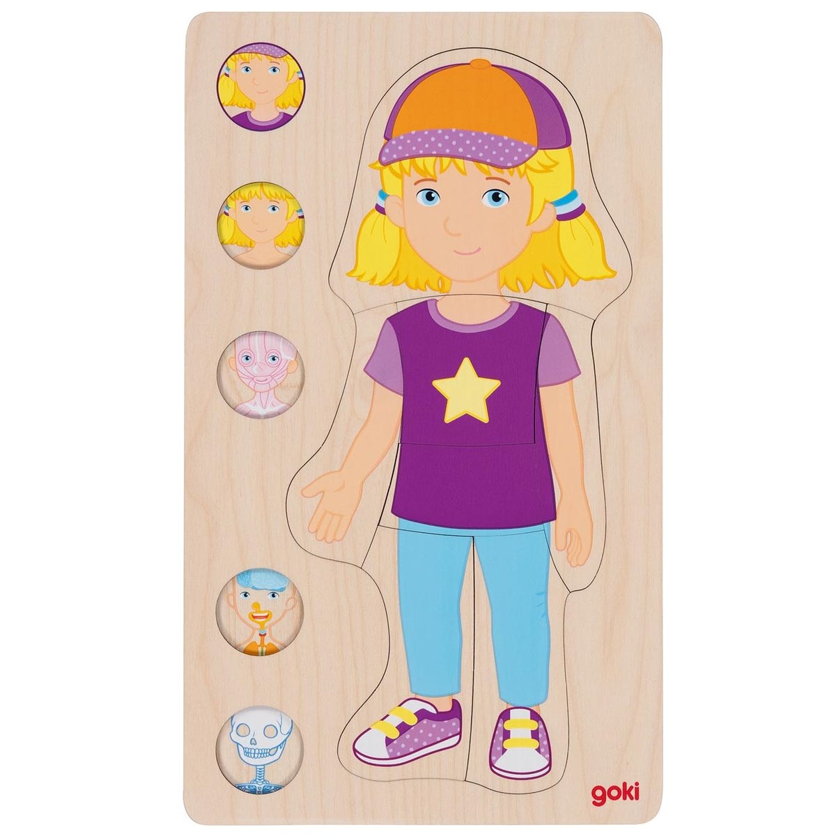 Puzzle corps humain, fille beige, GOKI