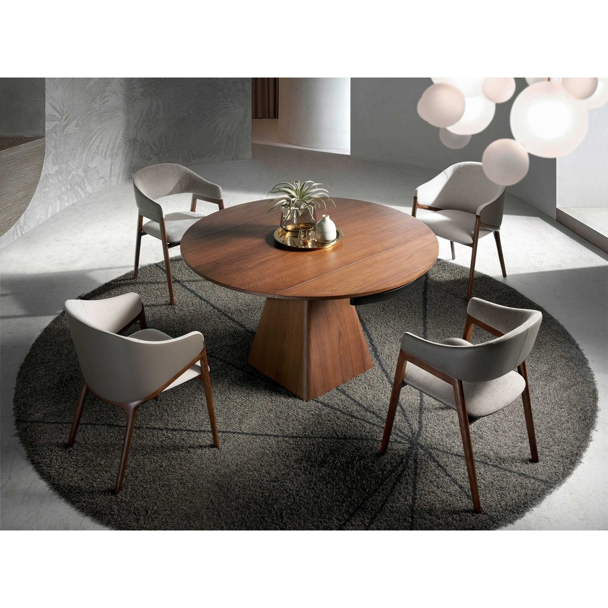 Chaise en tissu et foncé en similicuir beige | taupe | noyer, ANGEL CERDA