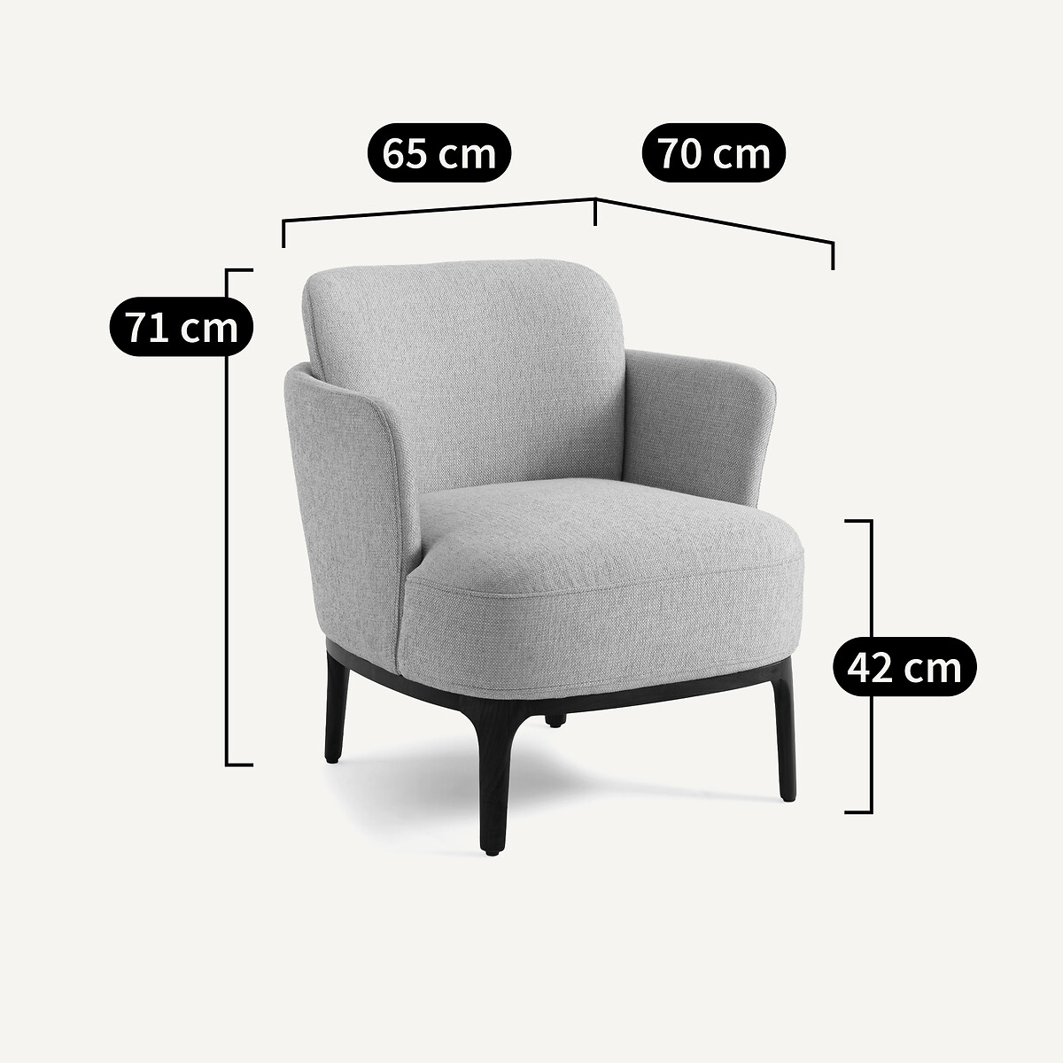 Fauteuil pied noyer massif et velours, Jabote vert anglais, AM.PM