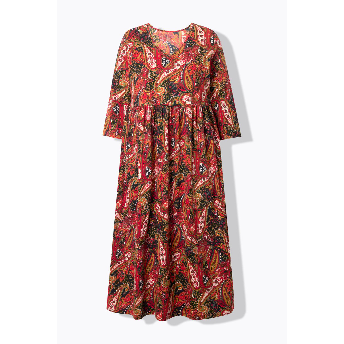 Robe maxi en jersey, motif cachemire noir, ULLA POPKEN