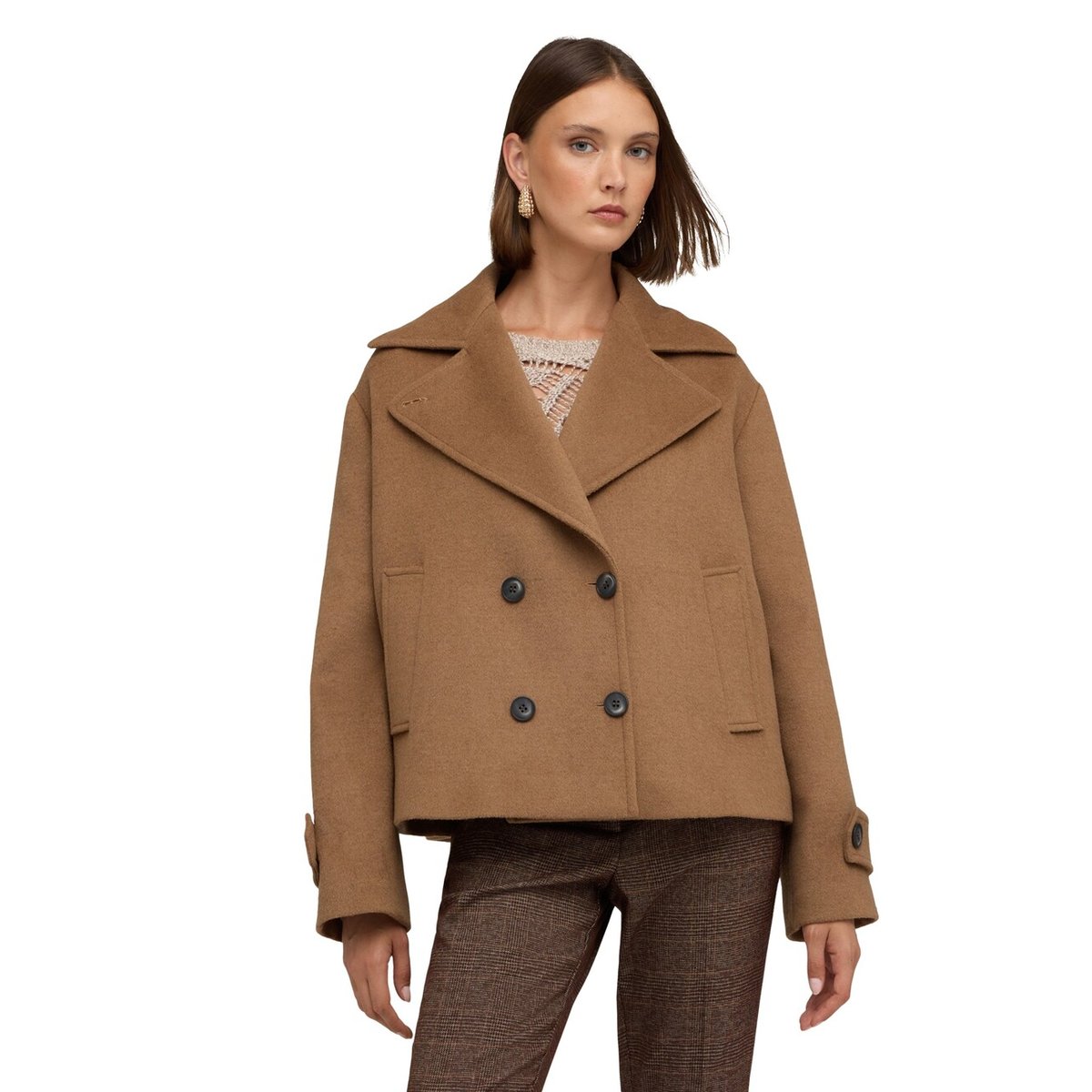 Manteau croisé beige, MOTIVI