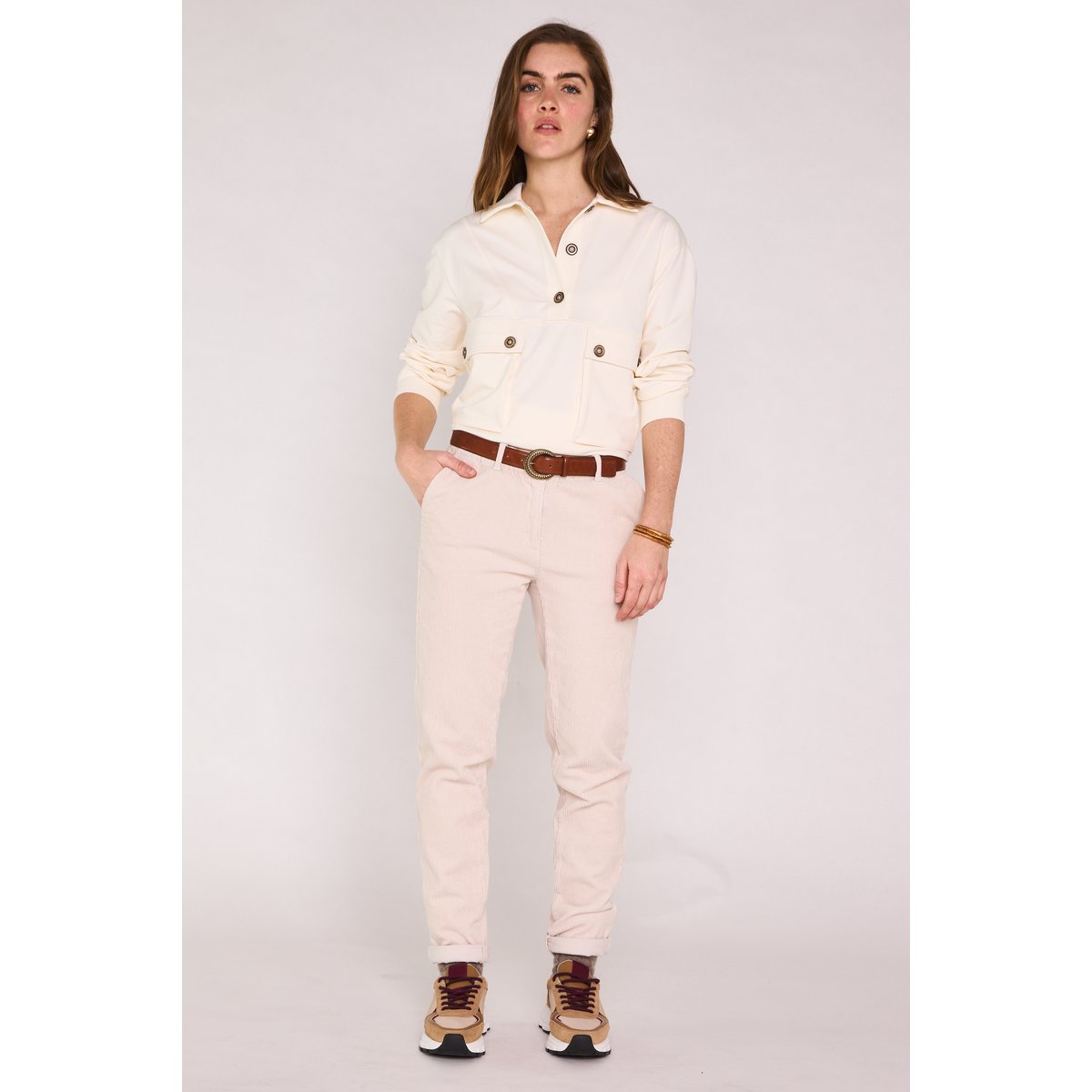 Sweat-shirt en coton LIMON creme, Maison 123