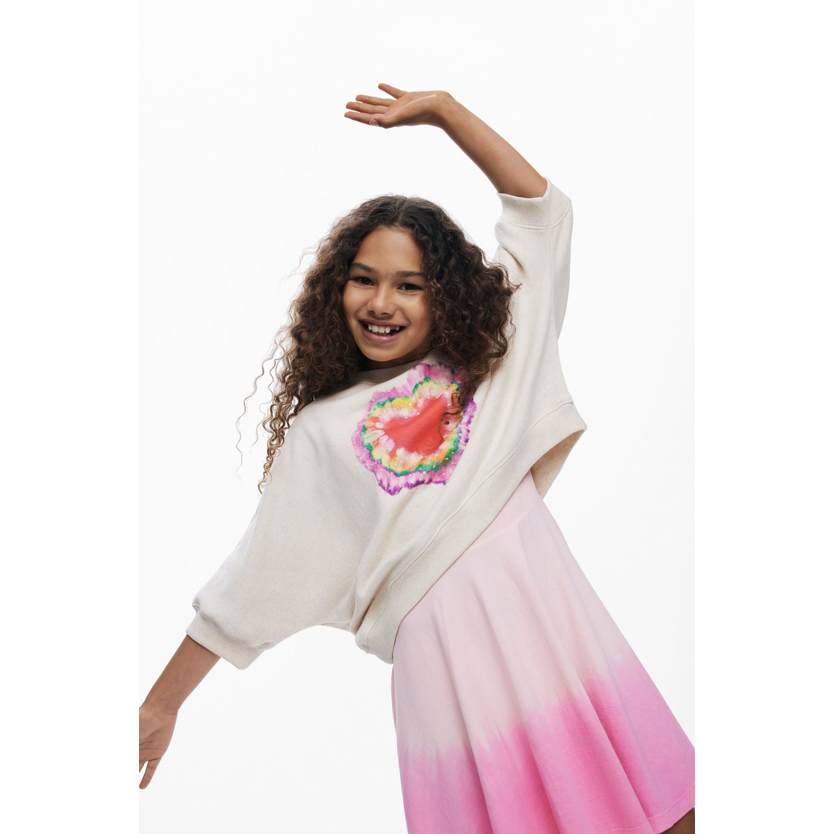 Robe 2 en 1 cœur beige, DESIGUAL