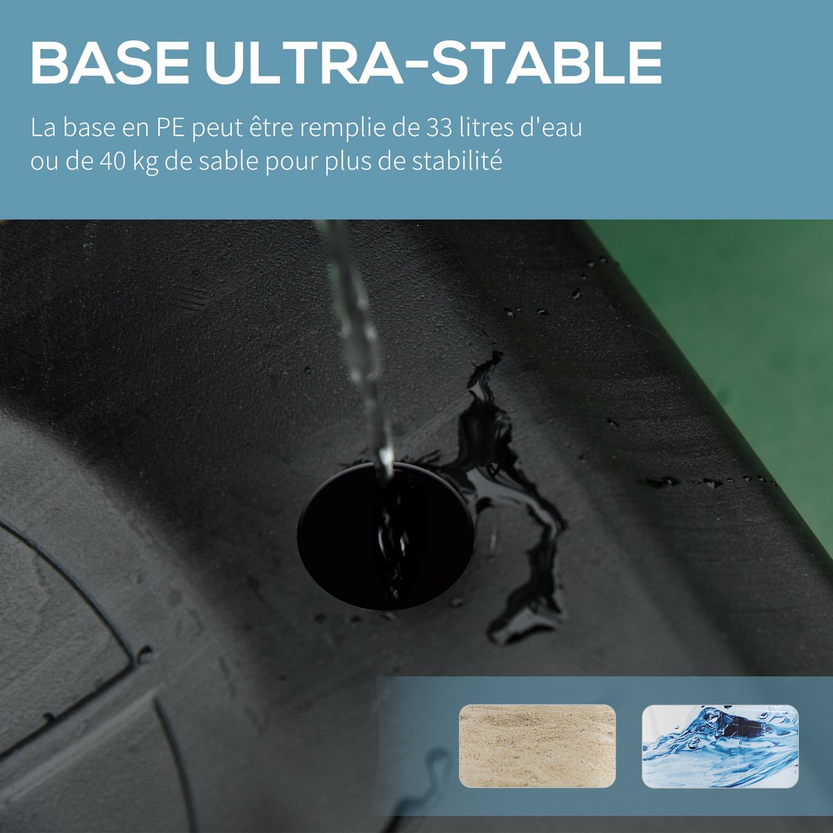 Support pour panier de basket Acier Noir noir, HOMCOM