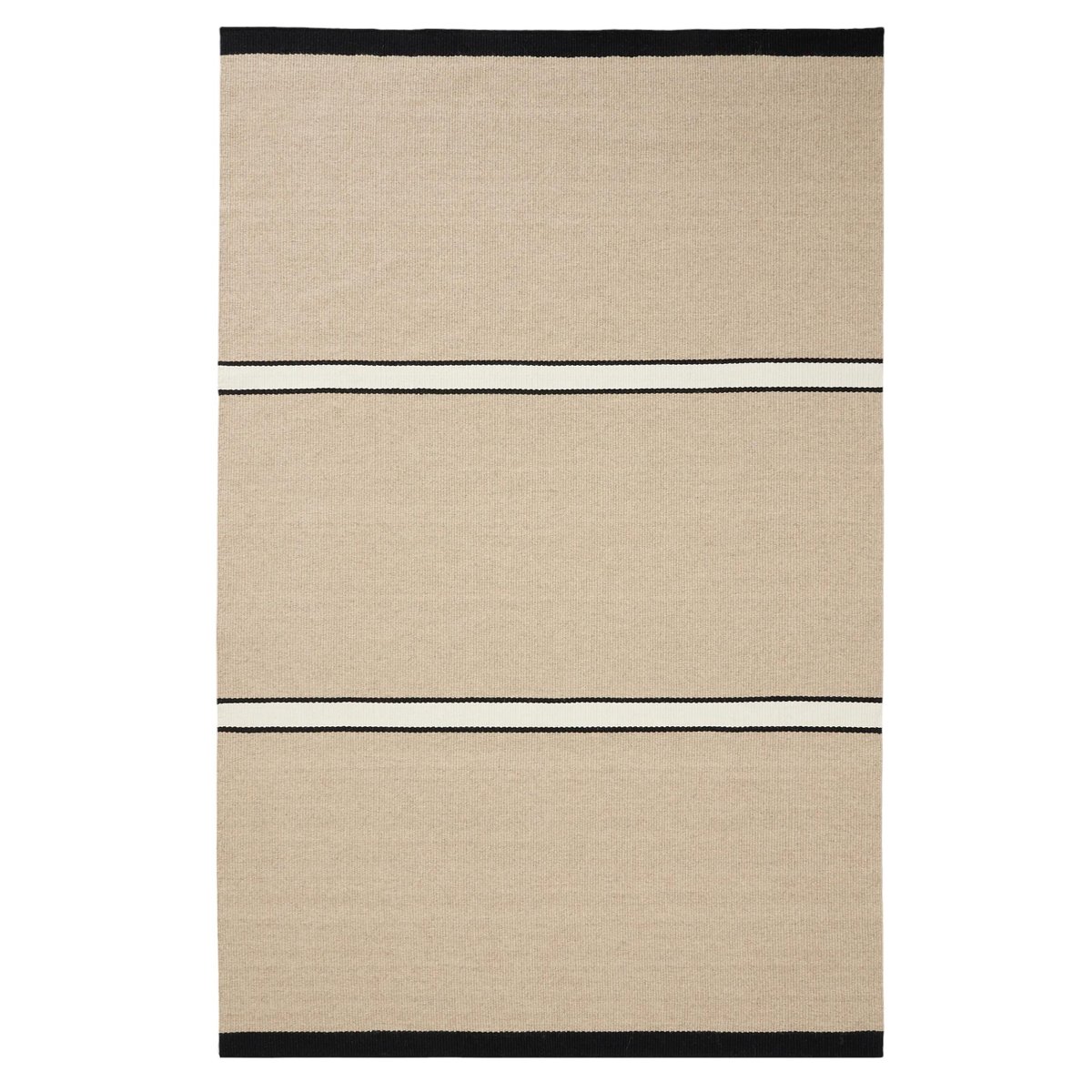 Tapis de laine tissé main LIVIO beige/noir, BENUTA 
