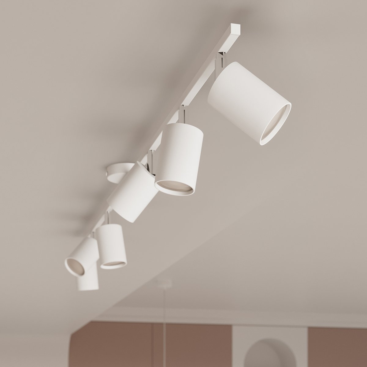 Plafonnier Acier Blanc GU10 4 Lemmi blanc, EDEN