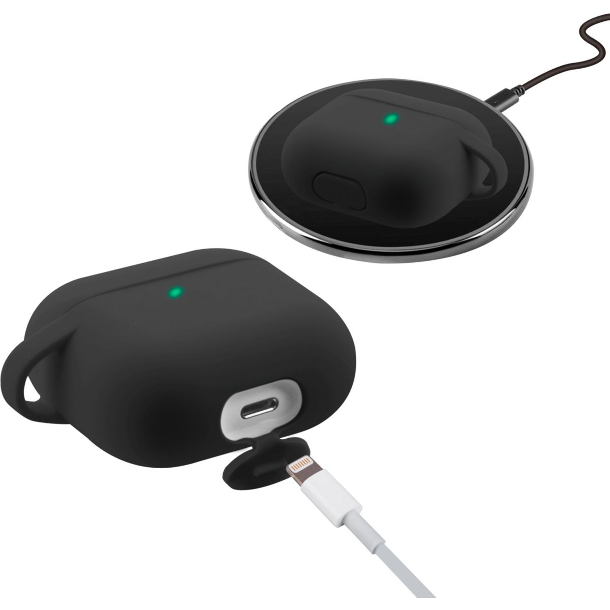 Etui Airpods 3 noir blanc, ESSENTIEL B