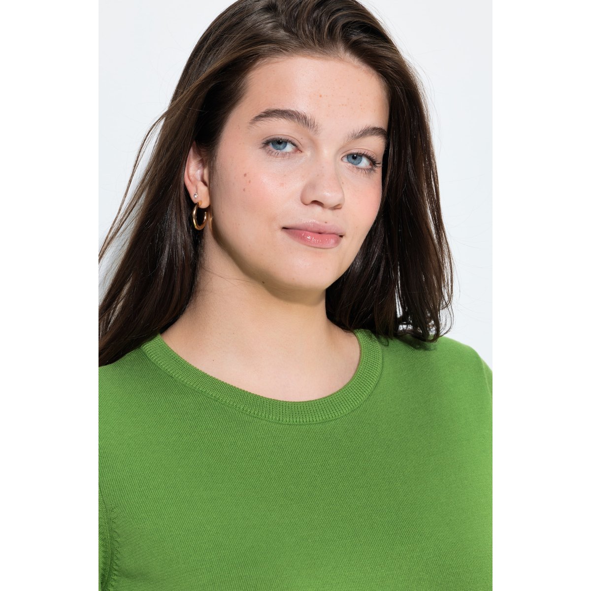 Pull twinset en coton bio vert mousse, ULLA POPKEN