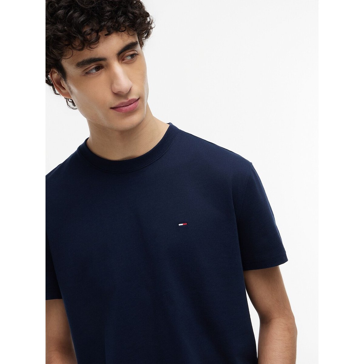 Flag Logo Short Sleeve T-Shirt navy blue, TOMMY JEANS