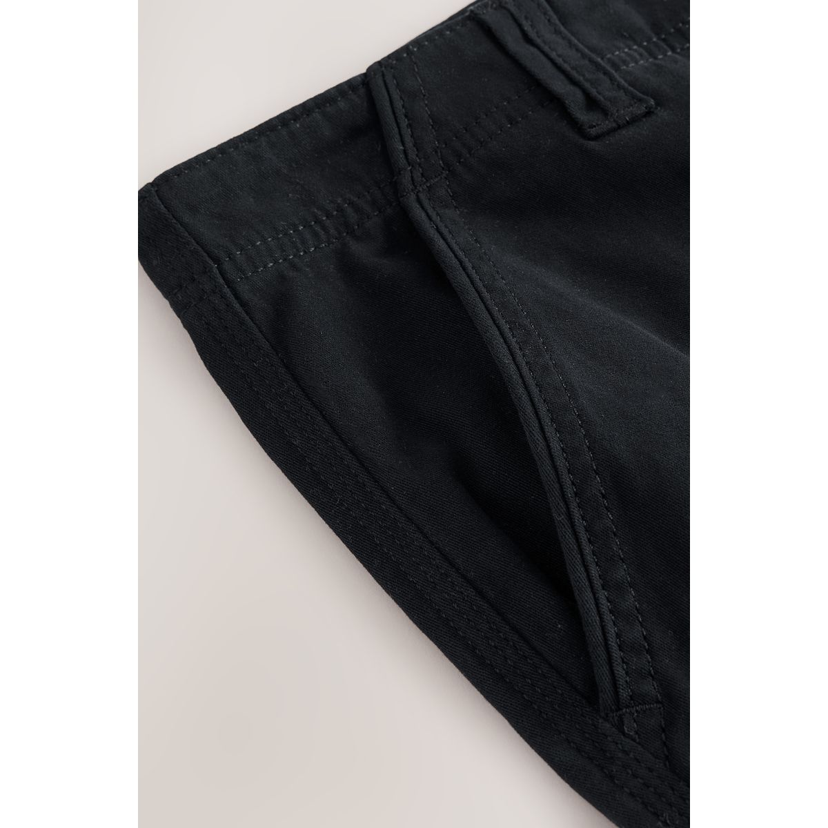 Pantalon cargo stretch en coton noir, NEXT