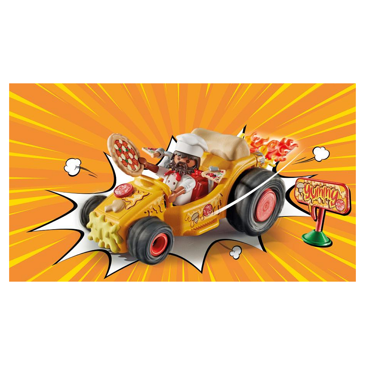 71634 Funstars Pizzaïolo et kart orange, PLAYMOBIL