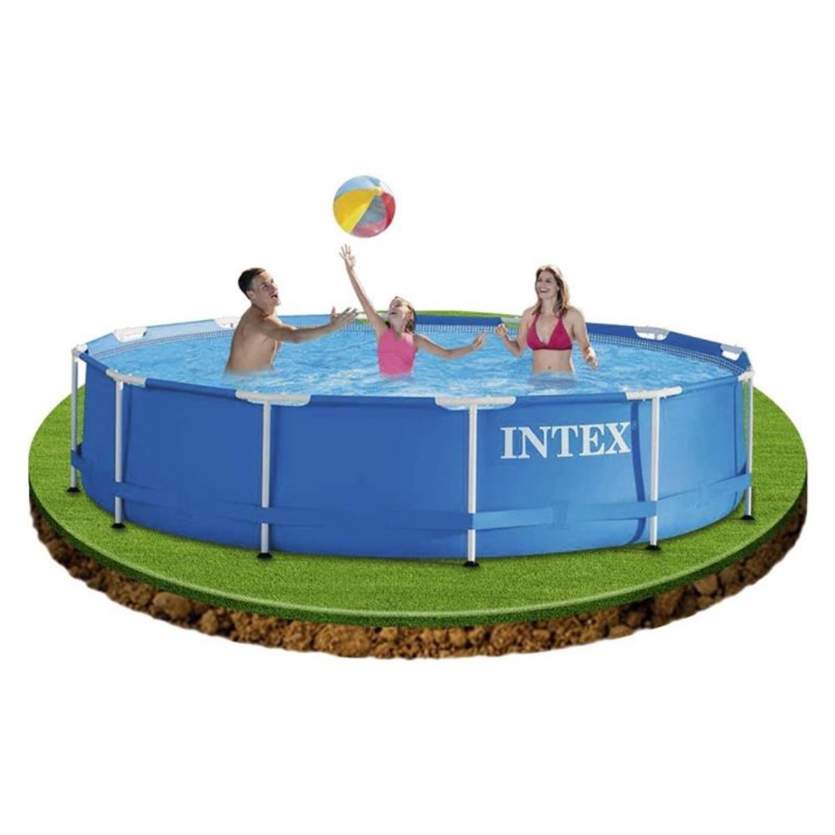 Frame Pool Set Rondo Ø 366 x 76 cm couleur unique, INTEX