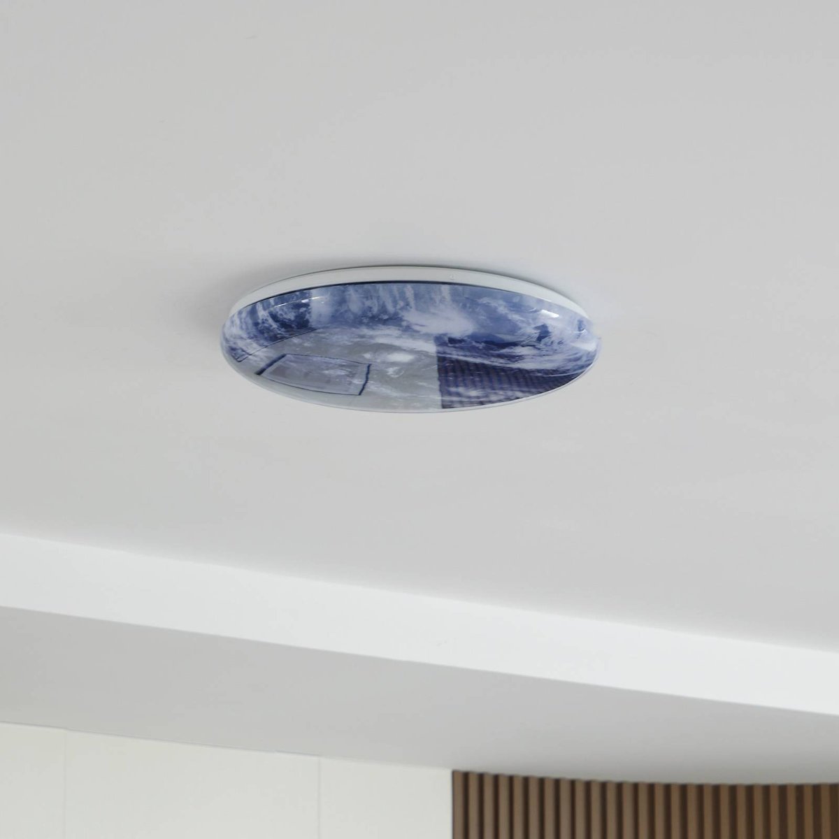 Plafonnier LED, Orbi bleu, blanc, LINDBY