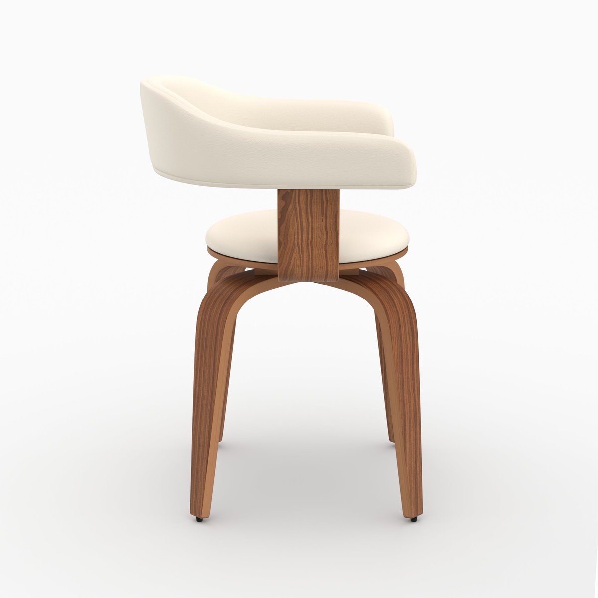 Chaise avec accoudoirs en cuir synthétique - HAROLD blanc, MAISON PAVANE