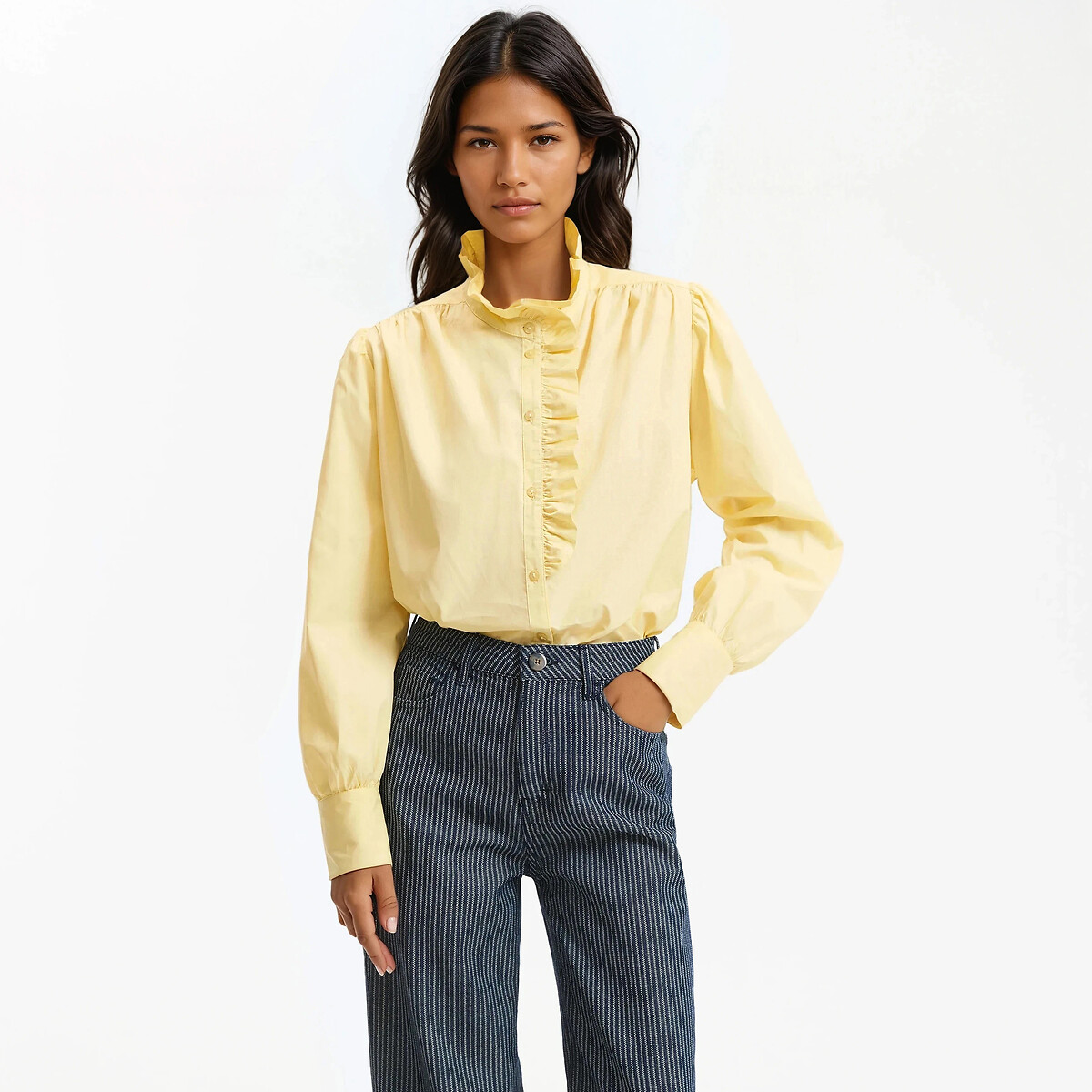 Chemise col victorien, Signature CHARLENE jaune, LA REDOUTE COLLECTIONS