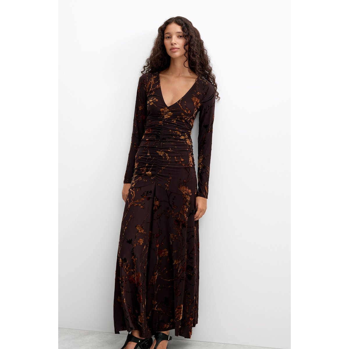robe midi en maille marron, DESIGUAL