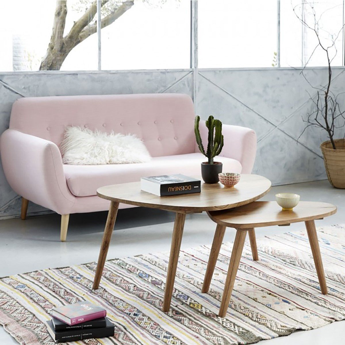 Table basse en bois massif 100 cm ODDA naturel, BERAH GETAH