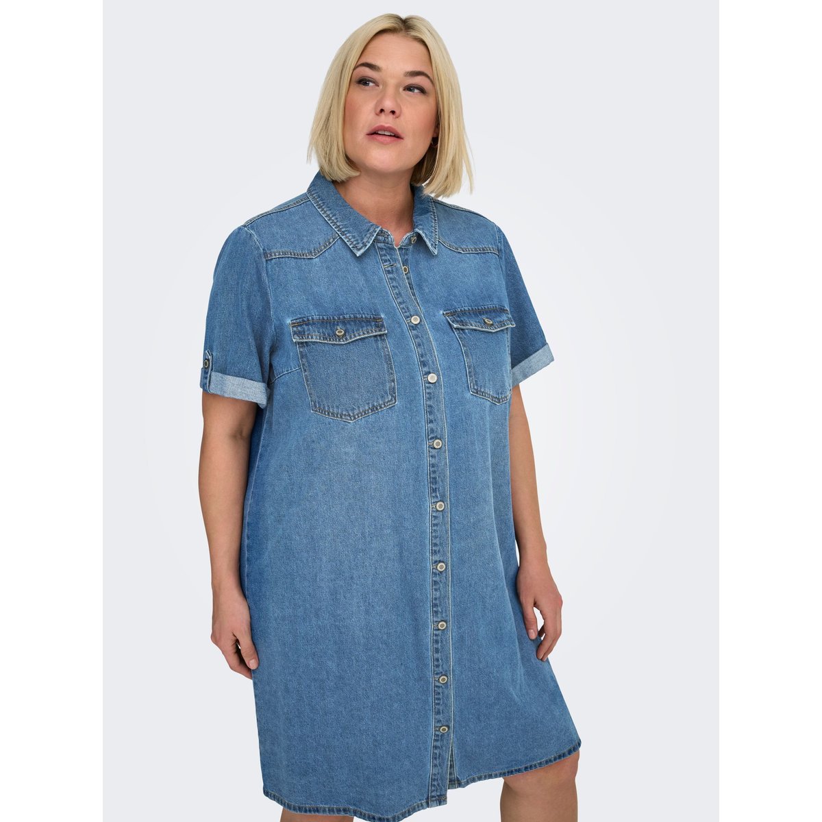 Robe En Denim medium blue denim, ONLY CARMAKOMA