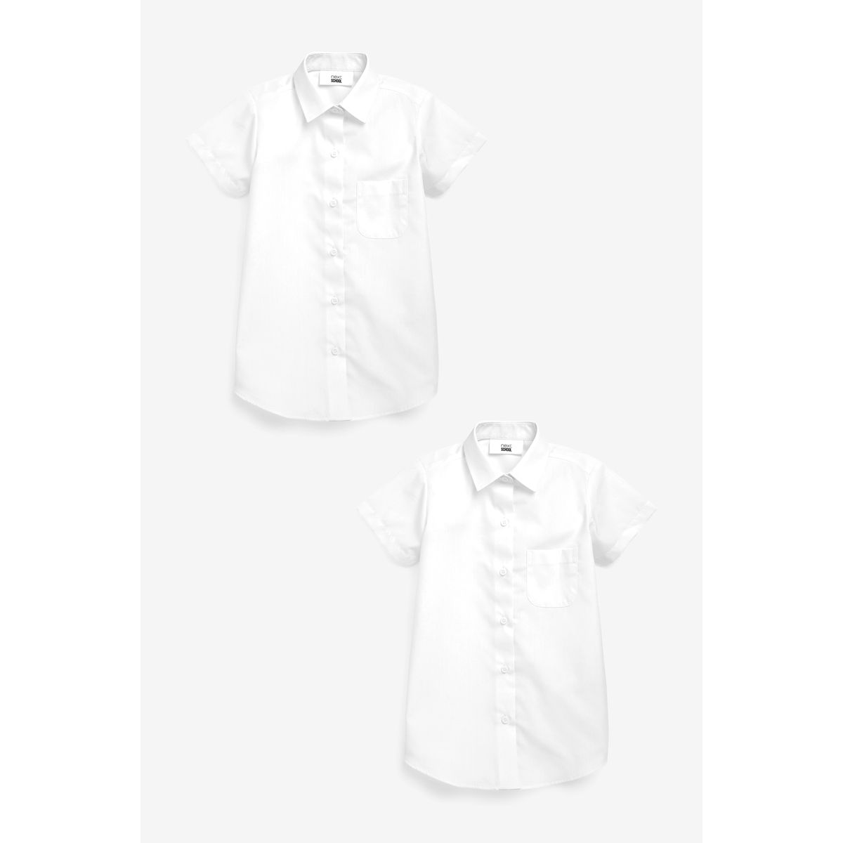Chemises manches courtes, lot de 2 blanc, NEXT