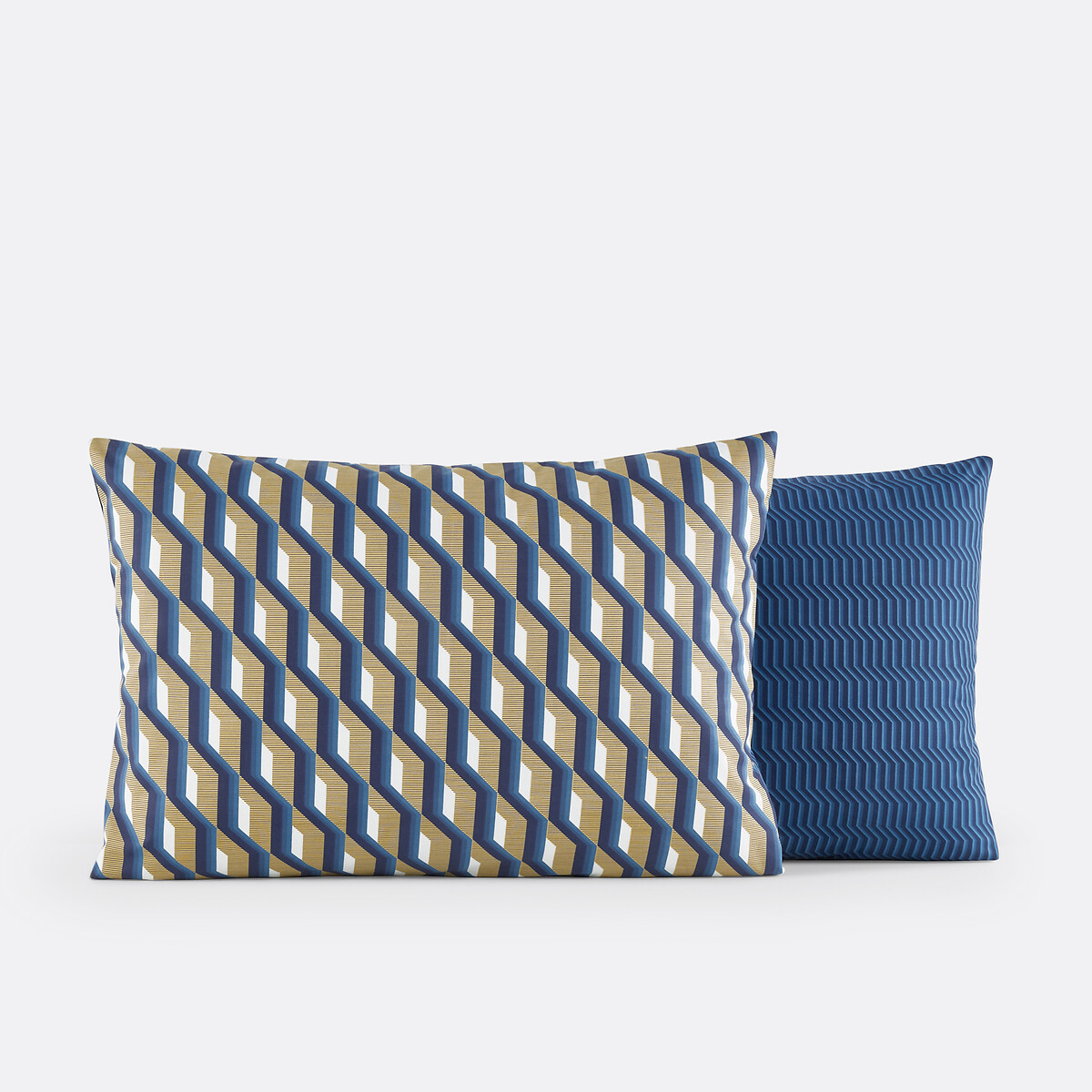 Federa per guanciale percalle di cotone, Milano fantasia blu, LA REDOUTE INTERIEURS