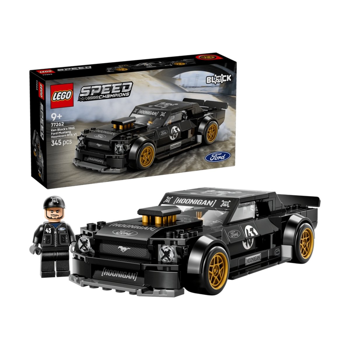 La Ford Mustang Hoonicorn V1 de 1965 de Ken Block noir, LEGO