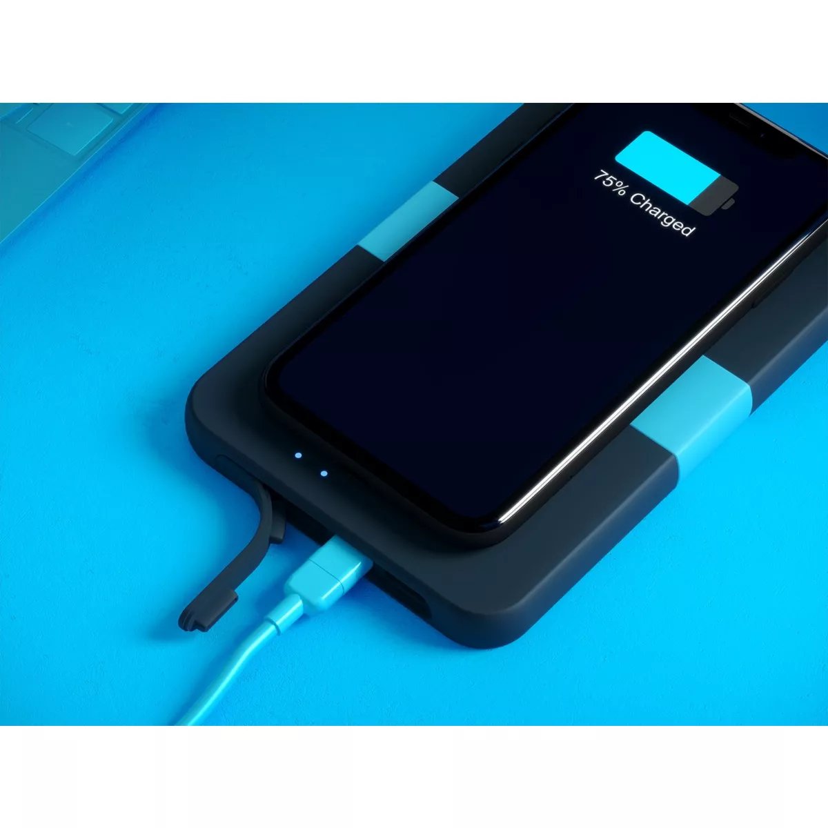 Batterie externe USB-C & charge sans-fil couleur unique, LIVOO