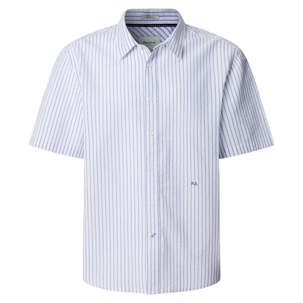 Chemise Seersucker À Rayures Coupe Décontractée blanc, PEPE JEANS