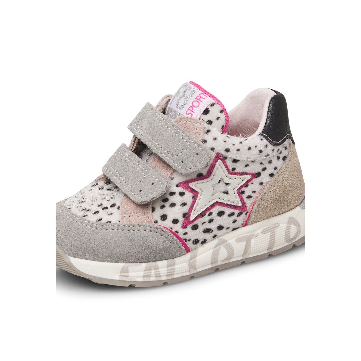 Baskets en cuir et suède NUPPI VL. blanc-gris-, FALCOTTO