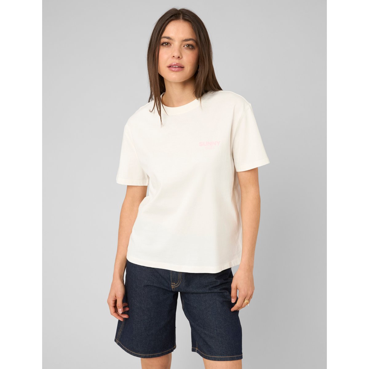 T-shirt imprimé devant / dos blanc écru, BZB