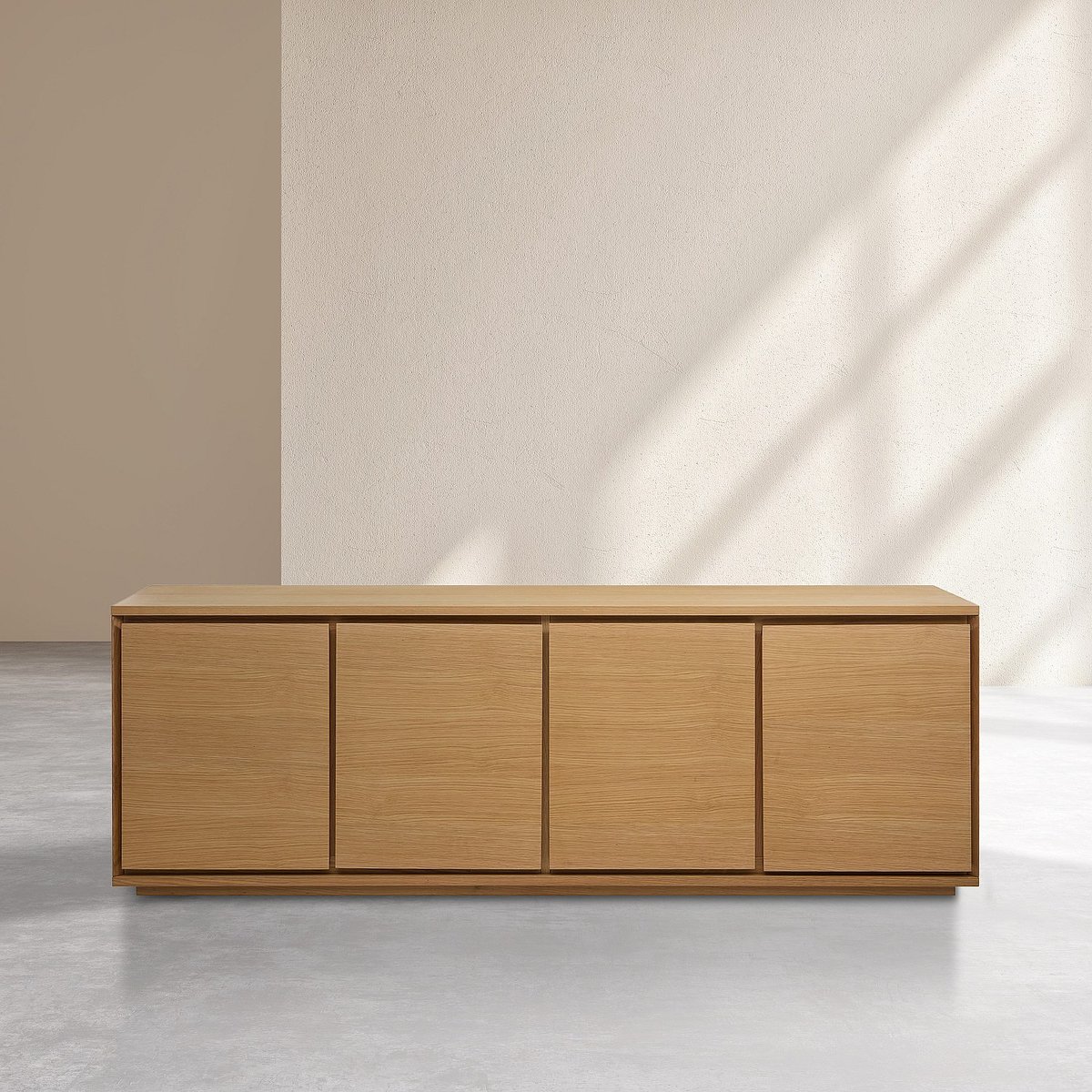 Buffet bois, panneau HAZO naturel clair, HABITAT
