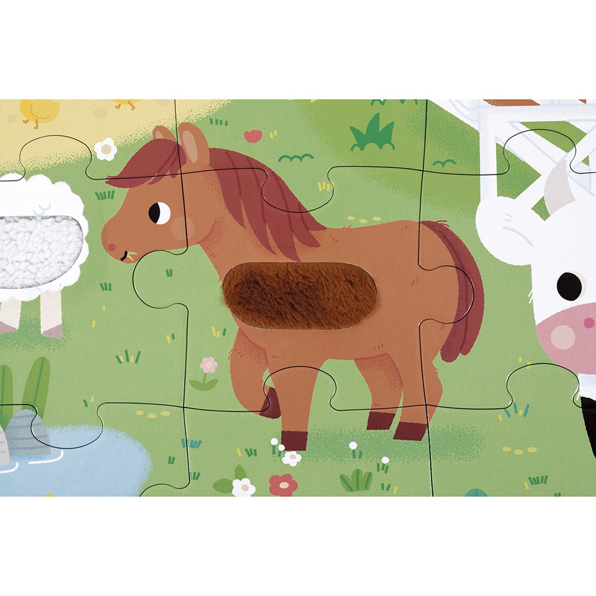 Puzzle Tactile Les Animaux De La Ferme 20 Pcs couleur unique, JANOD