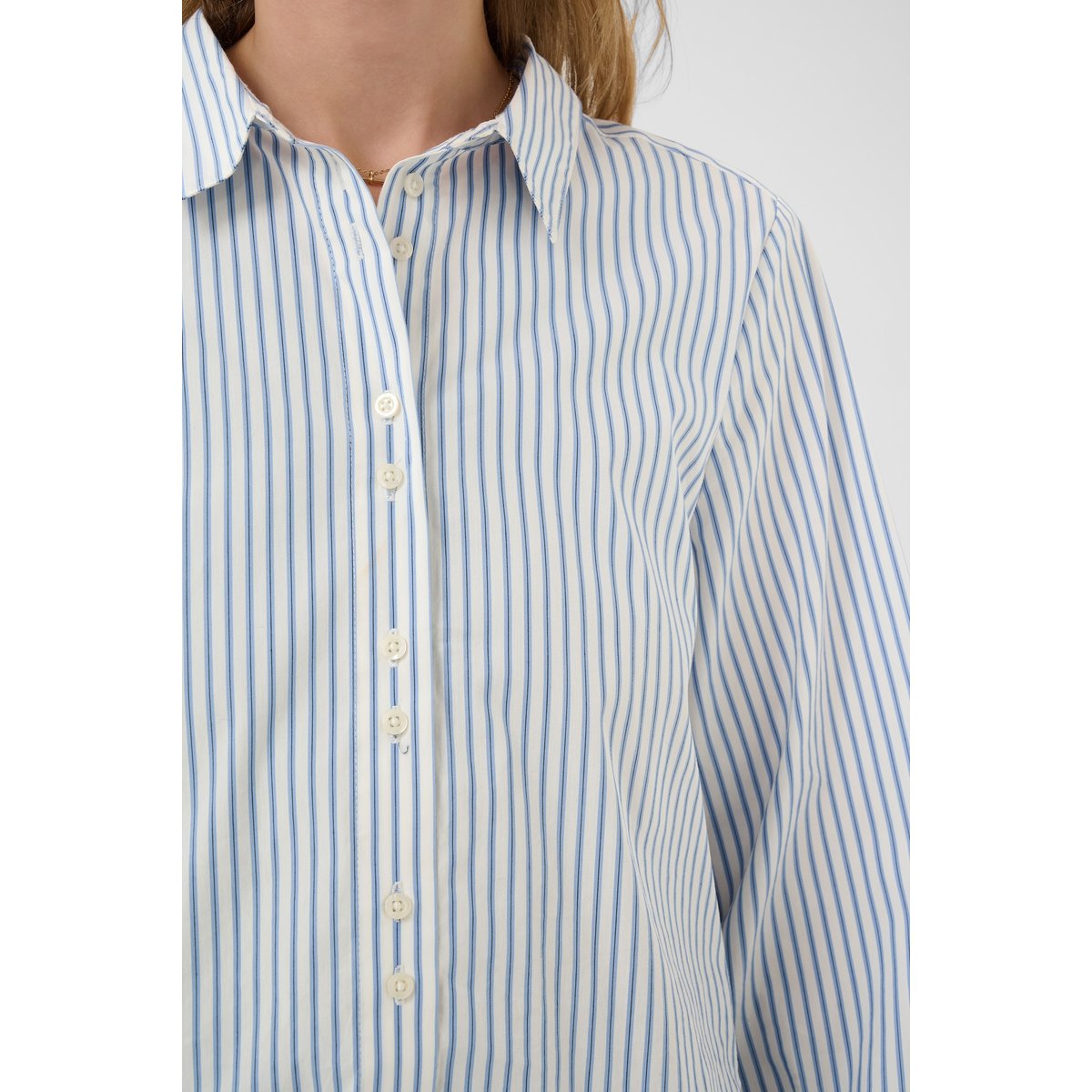 Chemise à manches longues bleu air blue stripe, CREAM