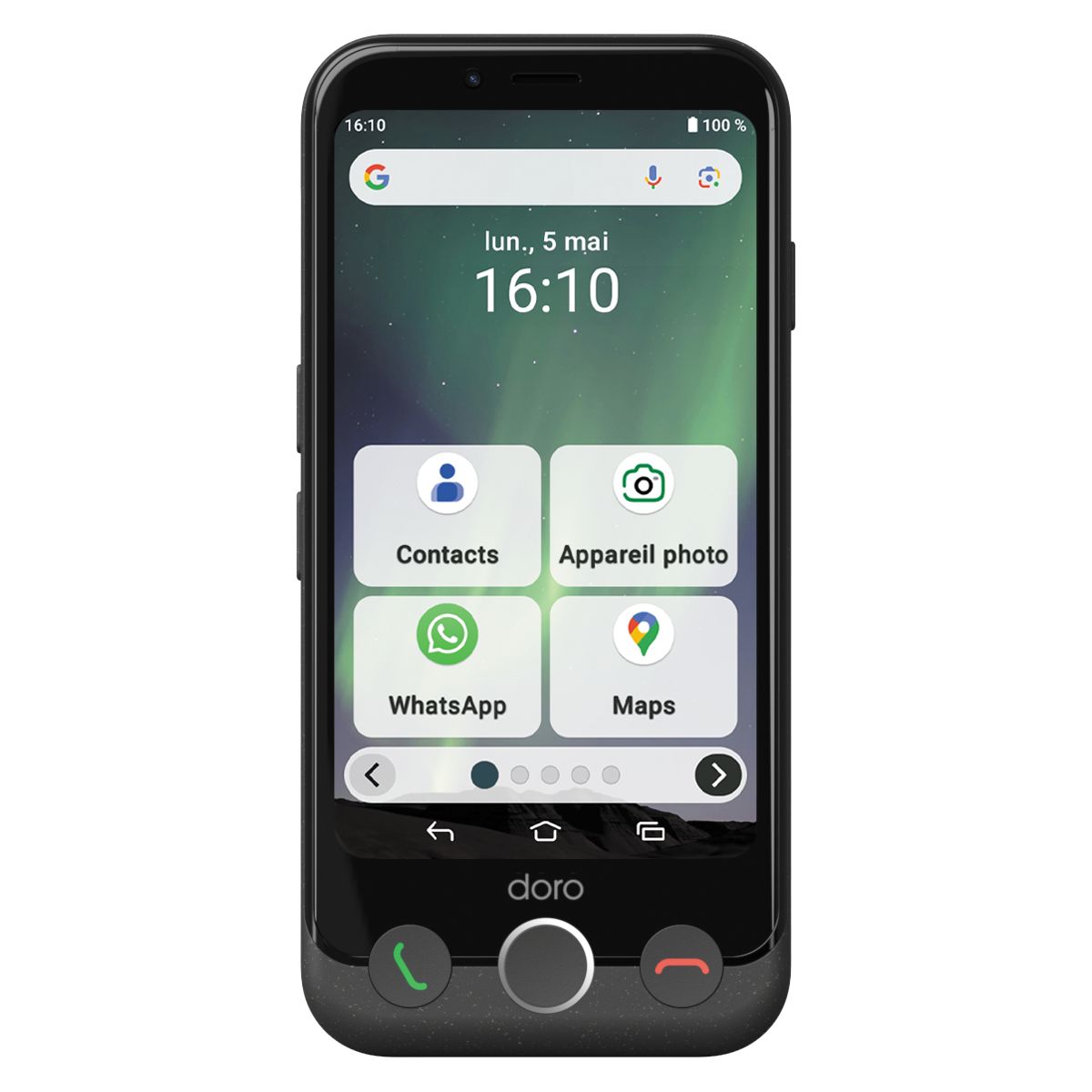 Téléphonie mobile Aurora A10 4G + Etui + Protège écran couleur unique, DORO