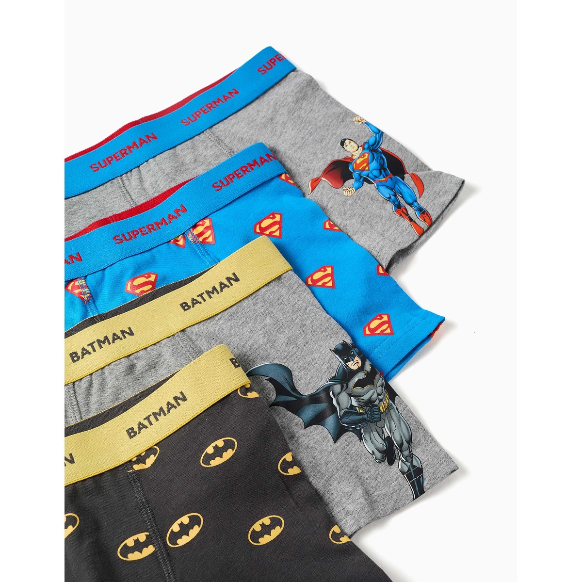 Lot de 4 boxers en coton à imprimés Batman et Superman multicolore, ZIPPY