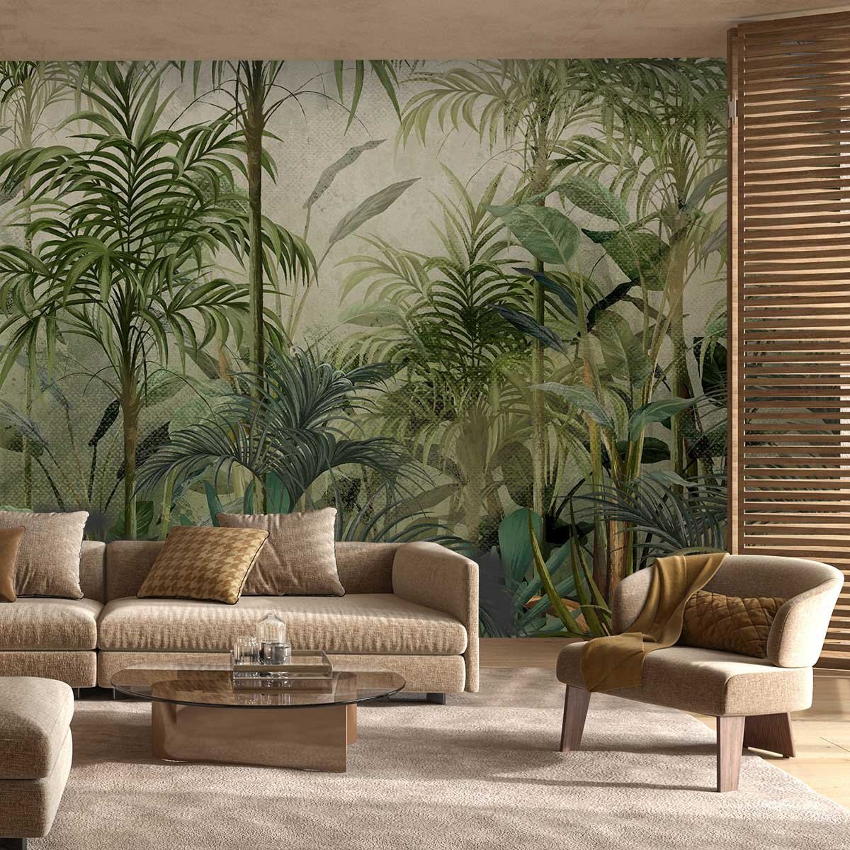 Papier peint au fond de la jungle intissé, HEXOA