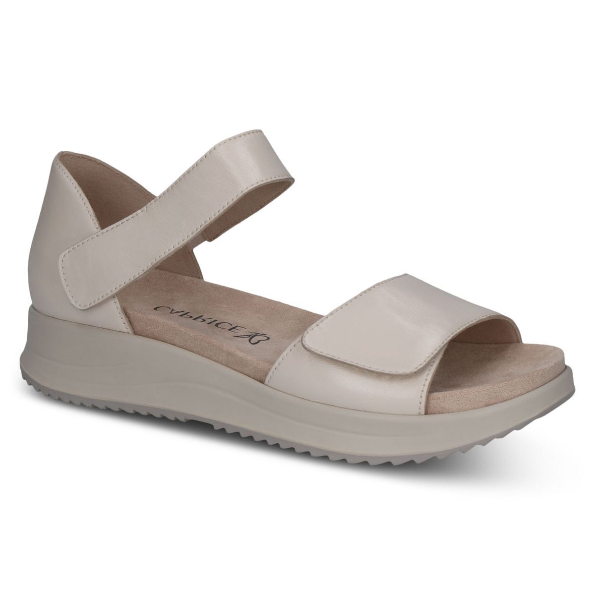 Sandale en cuir blanc pistache, CAPRICE