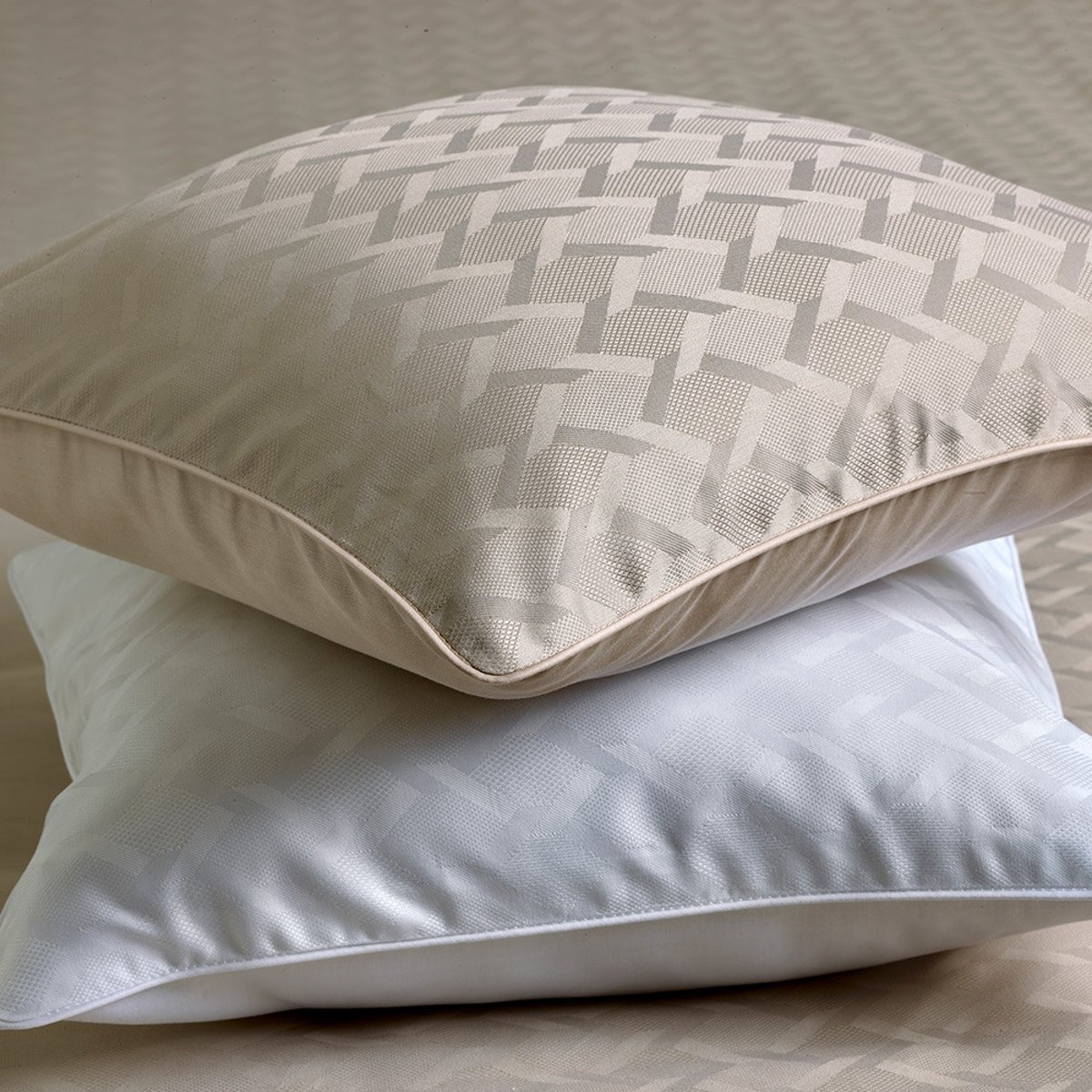 Lot de 2 taies satin de coton ADAGIO lin, GARNIER THIEBAUT