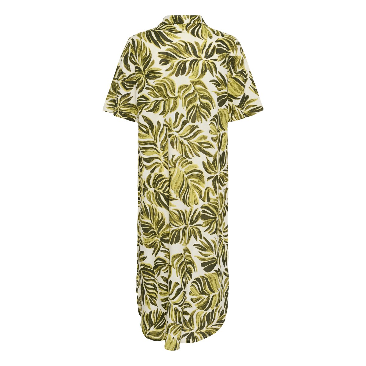 Dress vert green big watercolor leaf, KAFFE