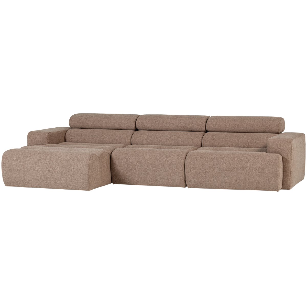 Canapé d'angle gauche en tissu NOVI taupe, WOOOD